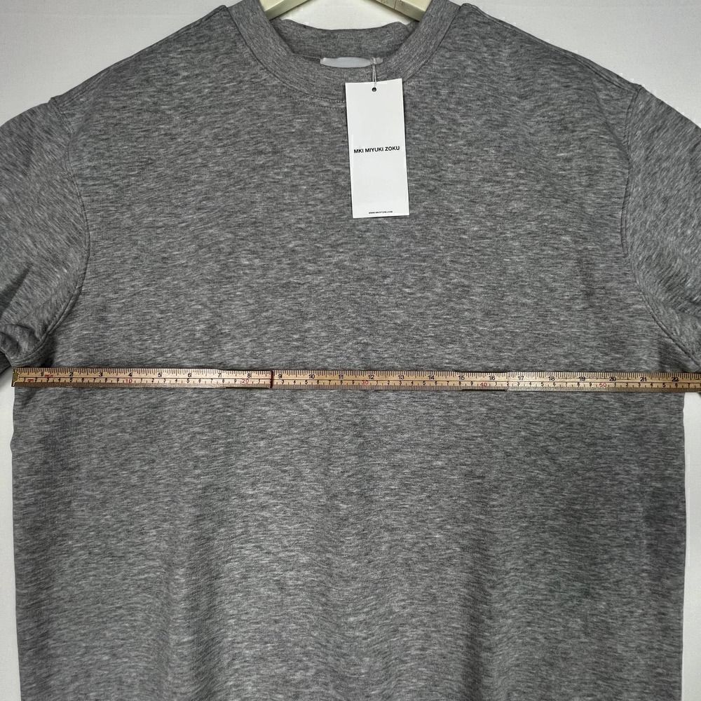 New MKI Miyuki Zoku Pullover Grey Crew Neck Cotton Sweatshirt Fleece Inner US L - Picture 10 of 11